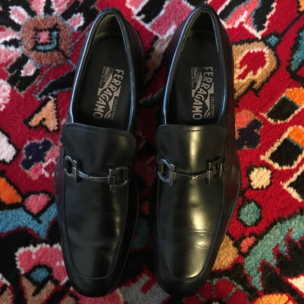 Salvatore Ferragamo Men's Gancini-Bit Loafer Black